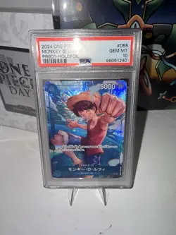 P-055 Monkey D Luffy PRB01 Holo Foil PSA Gem Mint 10 One Piece TCG - Image 1