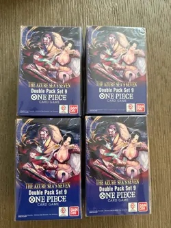 Lot of 4 One Piece Card Game Double Pack Set 9: Azure Sea's Seven Series- Sealed - Image 1