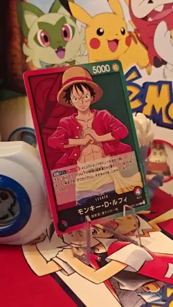 Monkey D. Luffy OP01-003 L ONE PIECE Card ROMANCE DAWN Japanese NM See Pics - Image 2