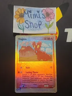 Slugma 72/97 2003 EX Dragon Common Pokemon Trading Card Heavy Play With Writing - Image 1