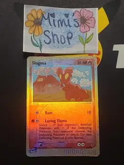 Slugma 72/97 2003 EX Dragon Common Pokemon Trading Card Heavy Play With Writing - Image 2