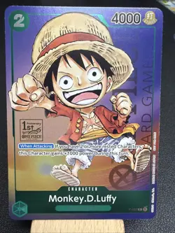One Piece Card - Monkey D. Luffy (P-037) 1st Anniversary Stamped R - Image 1