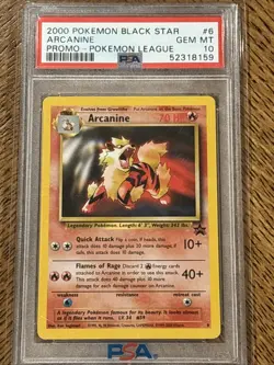 Arcanine 2000 Pokemon Black Star Promo League TCG Card #6 PSA 10 - Image 1