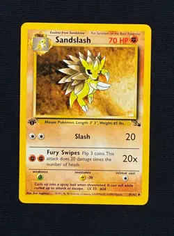 SANDSLASH **1st Edition** (NM) - Fossil 41/62 - Pokemon Trading Card Game - Image 1