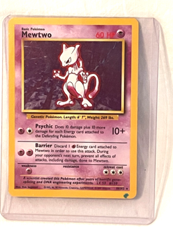 Pokemon Card Mewtwo 60HP Basic 10/102 Trading Cards - Image 1