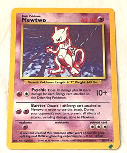 Pokemon Card Mewtwo 60HP Basic 10/102 Trading Cards - Image 3