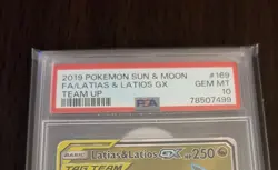 Pokemon TCG Sun & Moon Team Up Latias Latios GX Full Art Card 169/181 PSA 10 - Image 2