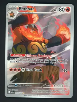 Emboar AR Full Art 098/086 sv11W White Flare English Pokemon Card - Image 1
