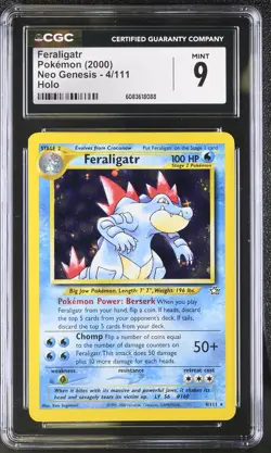CGC 9 MINT Feraligatr 2000 Neo Genesis 4/111 Holo Pokemon Card - Image 1