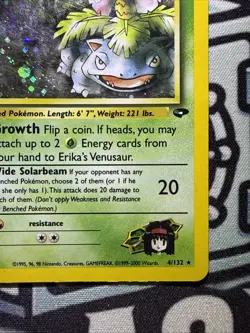 Pokemon TCG Erika's Venusaur Gym Challenge Holo Card 4/132 Unlimited Rare - Image 4
