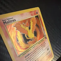 Moltres 12/62 Fossil Pokemon Card Unlimited Holo Rare Moderately Played MP - Image 2