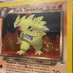 Pokemon TCG Dark Tyranitar Neo Destiny Holo Rare Card 11/105 PSA 8 NM-MT Swirl - Image 2