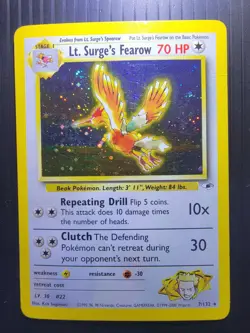 Pokemon 2000 Lt. Surge's Fearow Gym Heroes Holo Card 7/132 - Image 1