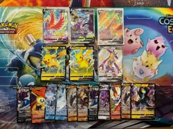 Pokemon Card Lot Full Art Alt Art Fire Mew Pikachu Ho Oh 17 Cards - Image 1