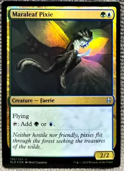 Maraleaf Pixie FOIL Throne of Eldraine 196 Blue Green Uncommon MTG CARD - Image 1