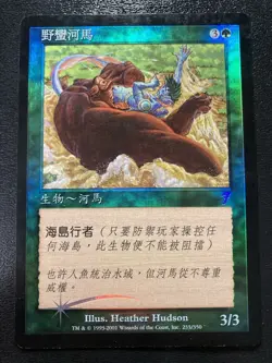 MTG Bull Hippo - Seventh Edition - 7ED - Chinese - Foil - Very Nice! - Image 1