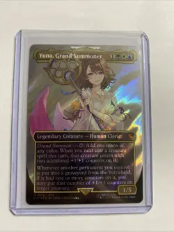 Yuna, Grand Summoner (Borderless) (Surge Foil) Commander: Final Fantasy Foil - Image 1