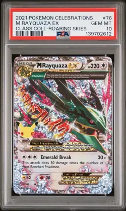 M Rayquaza EX 76/108 Celebrations 25th Anniversary Pokemon Roaring PSA 10 #76 - Image 1
