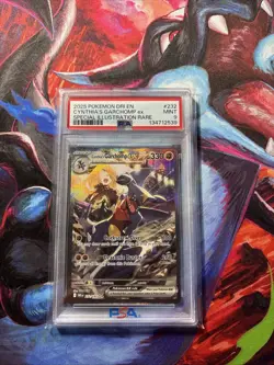 Pokemon Cards PSA 9 Mint Cynthia's Garchomp Ex SIR Destined Rivals S&V 2025 #232 - Image 1