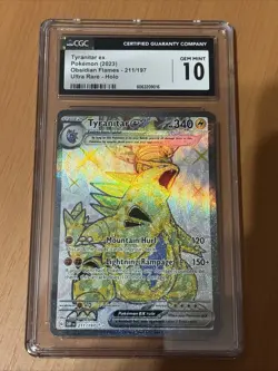 Pokemon 2023 Obsidian Flames Tyranitar ex 211/197 Secret Rare CGC 10 Gem Mint - Image 1