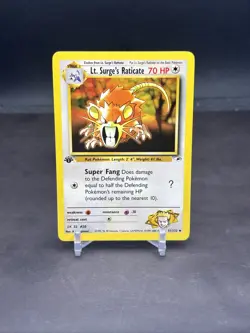 Pokemon 1st Edition Gym Heroes Lt. Surge's Raticate 51/132 NS1 - Image 1