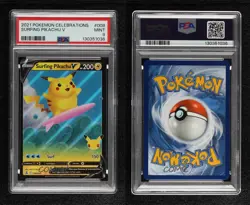 Full Art - Surfing Pikachu V Pokemon Celebrations PSA 9 MINT - Image 3