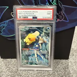 2025 POKEMON DRI EN-DESTINED RIVALS ILLUSTRATION RARE #193 MISTY'S PSYDUCK PSA 9 - Image 1