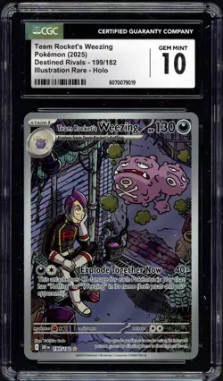 POKEMON 2025 DESTINED RIVALS TEAM ROCKET'S WEEZING ILLUSTRATION RARE HOLO CGC 10 - Image 1