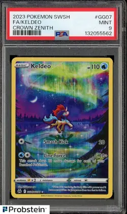 2023 Pokemon SWSH Crown Zenith #GG07 Keldeo Fa PSA 9 MINT - Image 1