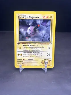 Pokemon 1st Edition Gym Heroes Lt. Surge's Magnemite 50/132 NS1 - Image 1