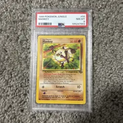 1999 POKEMON JUNGLE #55 MANKEY PSA 8 - Image 1