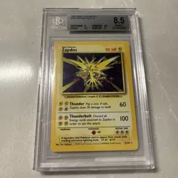 Pokemon Zapdos Base Set Unlimited Holo Rare #16 BGS 8.5 NM-Mint+ (9.0 Subgrade) - Image 1