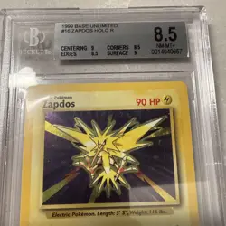 Pokemon Zapdos Base Set Unlimited Holo Rare #16 BGS 8.5 NM-Mint+ (9.0 Subgrade) - Image 3
