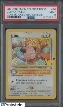 2021 Pokemon Celebrations #20 Cleffa Holo Classic Coll Neo Genesis PSA 9 MINT - Image 1