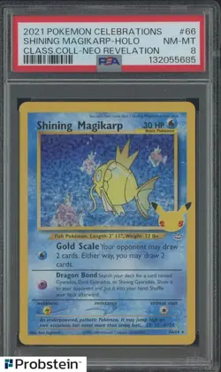 2021 Pokemon Celebrations Classic Neo Reveletion #66 Shining Magikarp Holo PSA 8 - Image 1