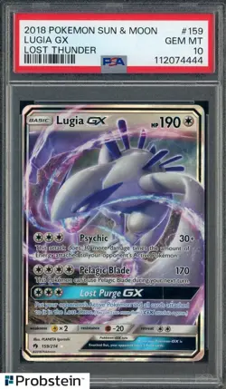 2018 Pokemon S & M Lost Thunder #159 Lugia Gx PSA 10 GEM MINT - Image 1
