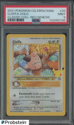 2021 Pokemon Celebrations #20 Cleffa Holo Classic Coll Neo Genesis PSA 9 MINT - Image 1