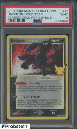 2021 Pokemon Celebrations Classic Pop Series 5 #17 Umbreon Gold Star PSA 9 - Image 1
