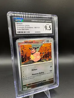 Graded CGC 9.5 Miltank Poke Ball 81/131 Holo Pokemon Prismatic Evolutions - Image 1