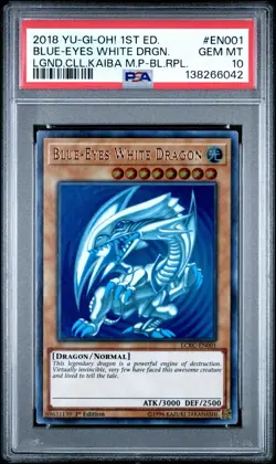 2018 PSA 10 YUGIOH LCKC 1ST ED ULTRA RARE BLUE EYES WHITE DRAGON 💫 - Image 1