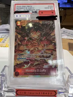 2022 ONE PIECE MONKEY D. LUFFY EN OP01 - ALTERNATE ART PSA 10 - Image 1