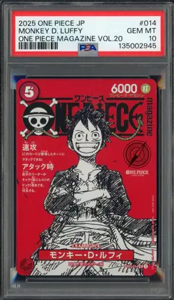 Monkey D Luffy One Piece Mag Vol. 20 Promo #ST21-014 Japan PSA 10 GEM MT - Image 1