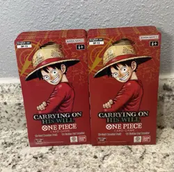 NEW Factory Sealed One Piece TCG Carrying on His Will Sleeved Booster Packs x10 - Image 1