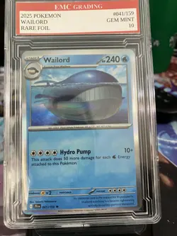 WAILORD 2025 FOIL #041/159 Pokemon Card GRADED 10 TCG CCG - Image 1