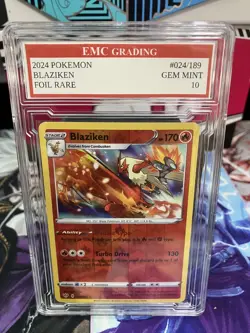 BLAZIKEN 024/189 RARE FOIL Pokemon 2024 Card GRADED 10 MINT TCG CCG - Image 1