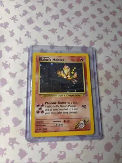 Pokemon Blaine's Moltres Holofoil Holo Rare Gym Heroes Card 001/132 LP Condition - Image 1
