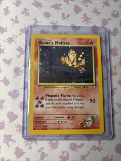 Pokemon Blaine's Moltres Holofoil Holo Rare Gym Heroes Card 001/132 LP Condition - Image 3