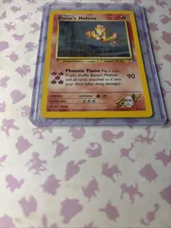 Pokemon Blaine's Moltres Holofoil Holo Rare Gym Heroes Card 001/132 LP Condition - Image 4