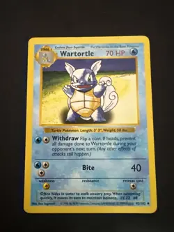 Wartortle - 42/102 - Pokemon Base Set Shadowless Card WOTC MP - Image 1