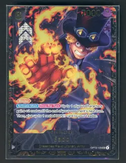 One Piece English Treasure Cup 2025 Promo Card OP13-120 Sabo Sealed - Image 1